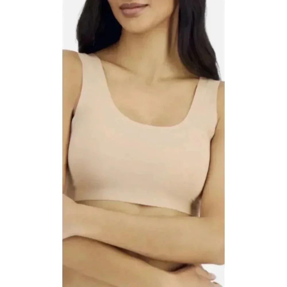 ALFANI INTIMATES Ivory Laser Cut Seamless Pull On Wireless Bralette Size…L NEW
